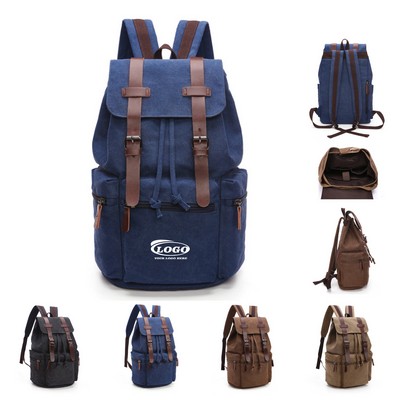 Canvas Backpack with Vintage Style