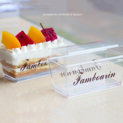 Plastic Square Chocolate Candy Clear Cake Box Packing Dessert Cup