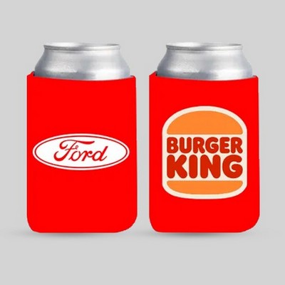 Thick Foam Can Cooler Holder - Full Color Imprint With Solid Color Background