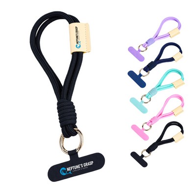Custom Phone Lanyard Wrist Strap W/ Patch Tab