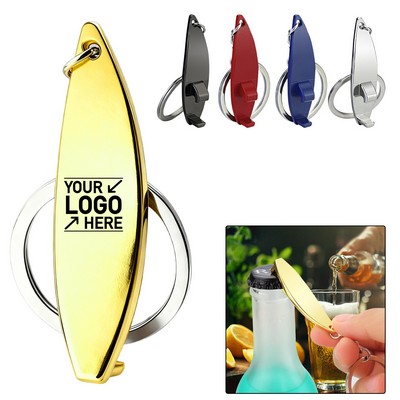 Surfboard Style Metal Bottle Opener Keychain