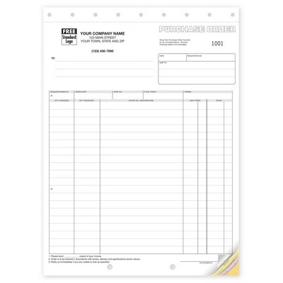 Purchase Order Forms - Classic Design, Large Format (4-Part)
