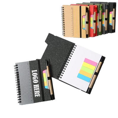Spiral Memo Notebook With Pen And Ruler