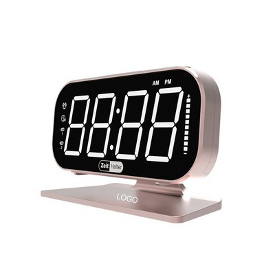 Multifunctional Digital LED Alarm Clock Large Mirror Display USB Rechargeable Smart Desktop Clock