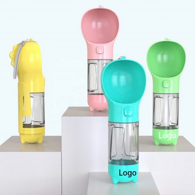 Portable Pet Multi-Functional Water Bottle – 300ml Travel Cup with Detachable Food Container