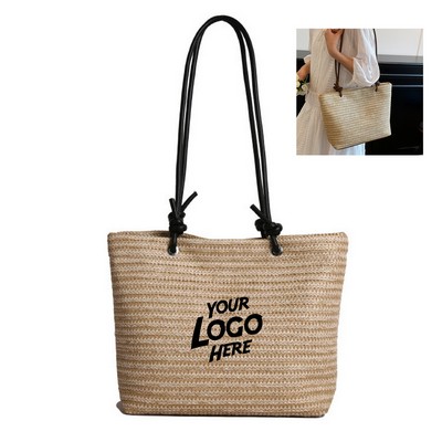 Lightweight Straw Woven Tote Bag