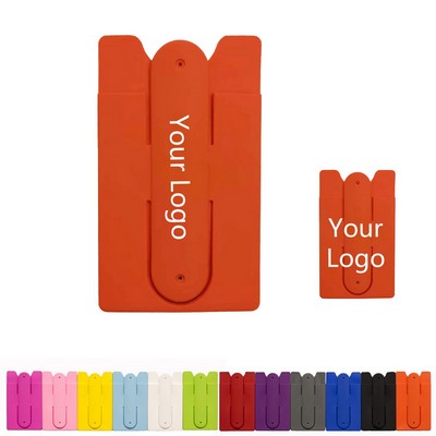 Stick-on Silicone Card Holder with Cell Phone Stand