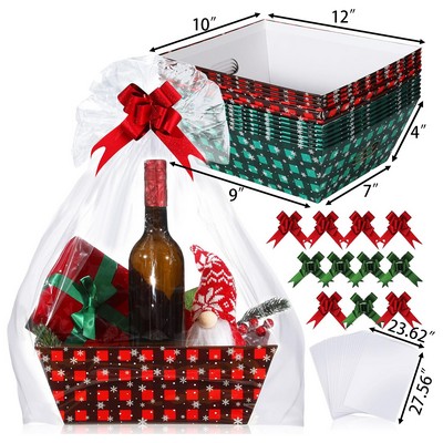 Festive Plaid Christmas Gift Basket