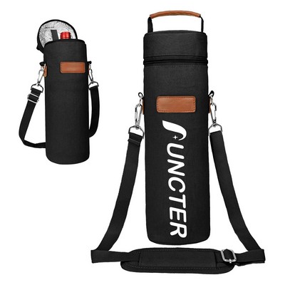 Insulated Wine Bottle Carrier Soft Cooler With Detachable Strap