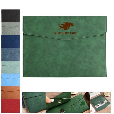 Soft PU Document Bag Organizer with Multi Compartment Storage