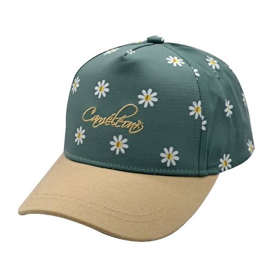 Premium Floral Suede & Canvas Baseball Cap