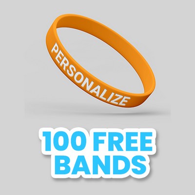 Colorfilled Silicone Wristband Bracelet - 1/4"