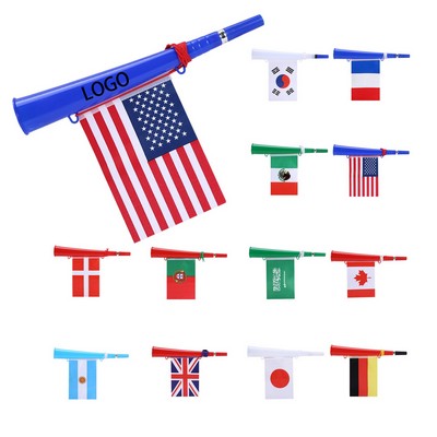Soccer Cheering Horn Toy With The Flag