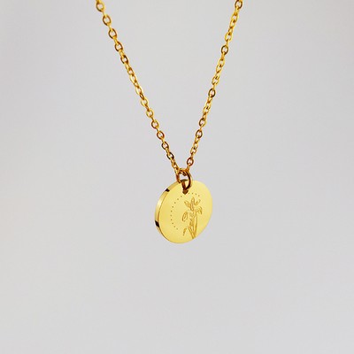 Customized Logo Round Iris Necklace