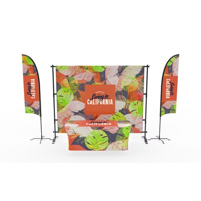 10' Trade Show Display Kit with Backdrop Feather Flag and Table Cover