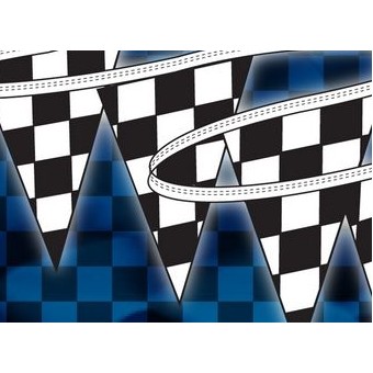 105' Black & White Checkered Triangle Pennant String