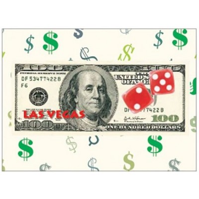 Las Vegas Dice $100 Bill Metal Photo Magnet (2 1/2"x3 1/2")