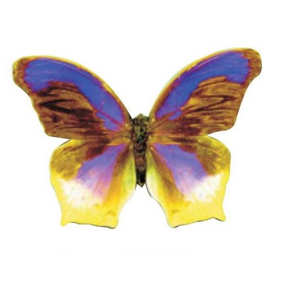 Purple & Yellow Butterfly Magnet w/ Full Magnetic Back (3 Square Inch)