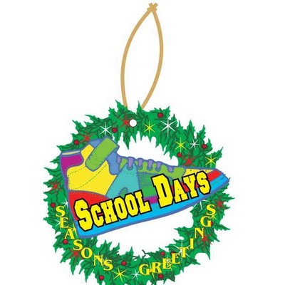 School Days Shoe Wreath Ornament w/ Mirrored Back (4 Square Inch)