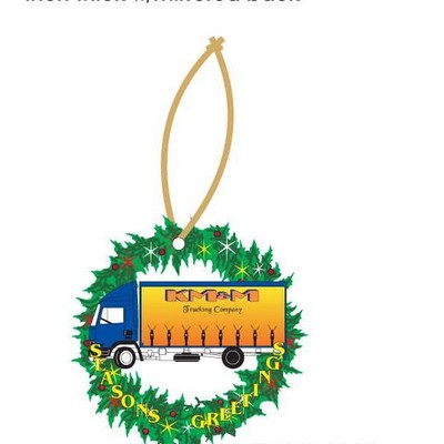Commercial Truck Executive Wreath Ornament w/ Mirrored Back (6 Square Inch)