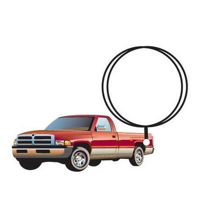Red Pick Up Truck Executive Keychain w/Mirrored Back (12 Square Inch)