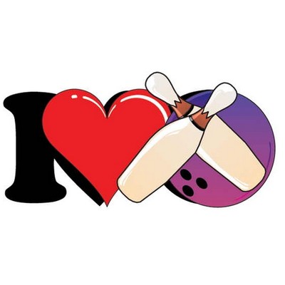 I Love Bowling Maxi Magnet (4 Square Inch)