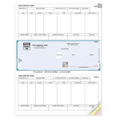 High Security Unlined Laser Payroll Checks (1 Part)