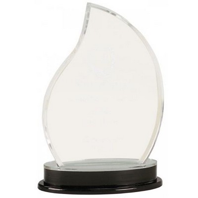 Silver Reflective Flame Impress Acrylic Award - 8 1/4"