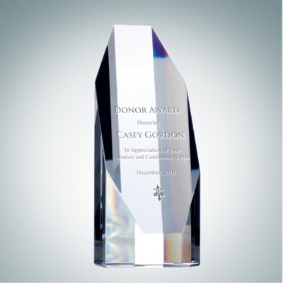 Octagon Optical Crystal Tower Award (Large)
