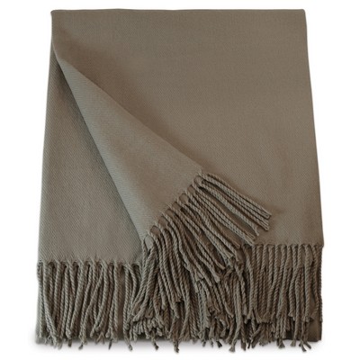 Grey Acrylic Throw Blanket