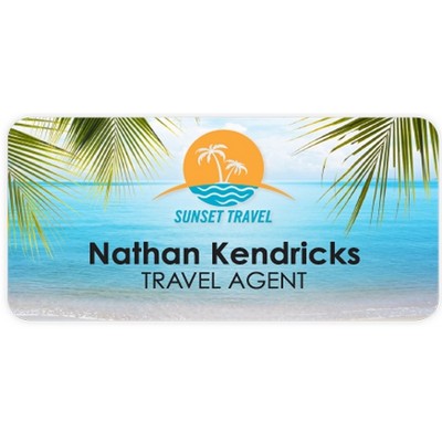 Full Color Plastic Name Badge - 3" x 1½"