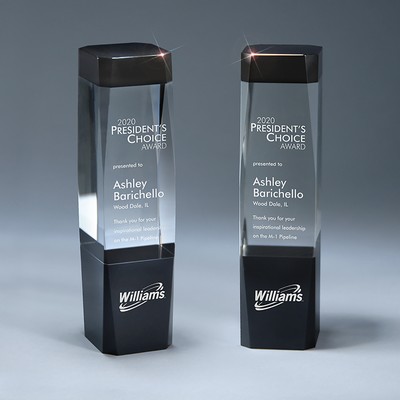 Clear and Black Crystal Jewel-Cut Pillar