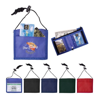 210D Nylon Bi-Fold Neck Wallet