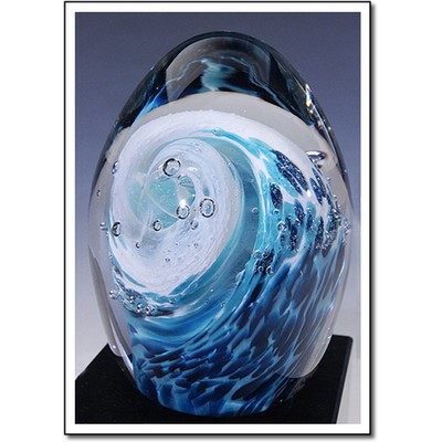 Tahitian Wave Art Glass Sculpture w/o Marble Base (2.75"x3.75")