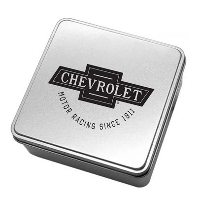 Small Square Tin with screen printed image