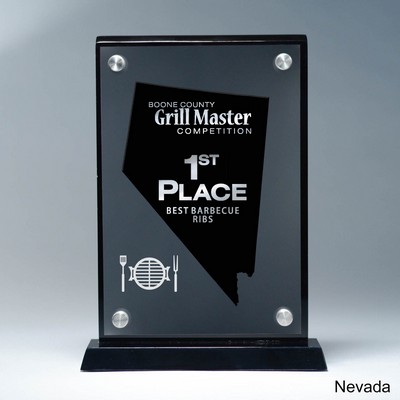 Frosted Lucite NV State Cutout on Risers Award
