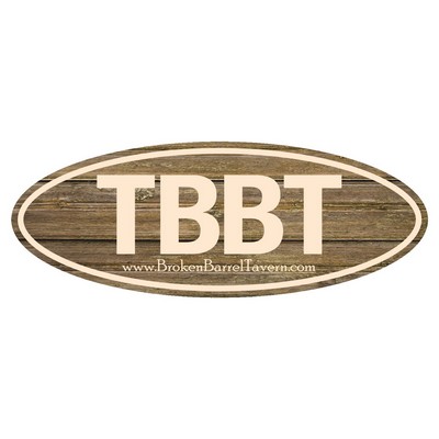 Oval Sticker | 3" x 8"| White Vinyl | Ultra Removable Adh Back | Digital