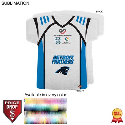 Football Jersey Shape Microfiber Dri-Lite Terry Keepsake Towel, Sublimated Front Side (18"x17")