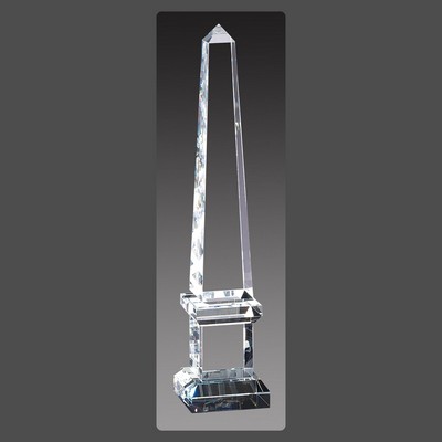 Crystal Obelisk Towers on Pedestal (3"x14½")