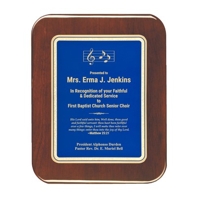 Blue Plate Rosewood Piano-Ginish Plaque w/Elliptical Edge (8"x10")