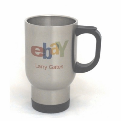 14 Oz. Silver Full Color Stainless Steel Travel Mug