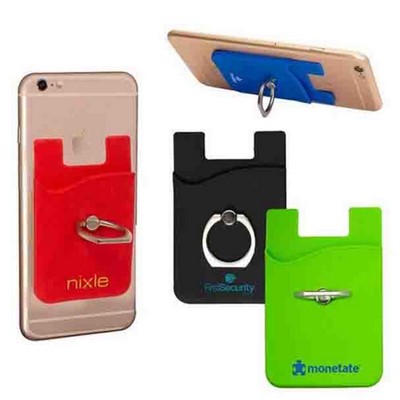 Silicone Phone Wallets with Finger Ring Stand