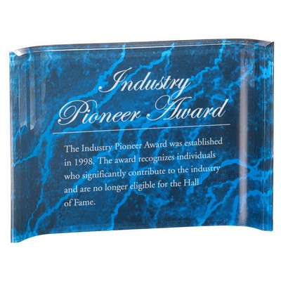 Blue Marbleized Acrylic Crescent Award (7" x 5")