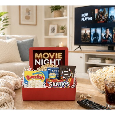 Movie Night Gift Box with Popcorn and Candy