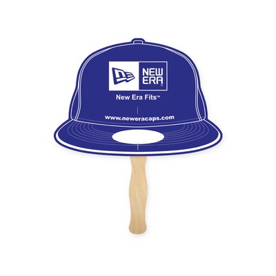 Lightweight Full Color Single Sided Cap Shape Paper Hand Fan