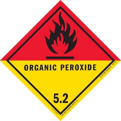 Organic Peroxide Class 5.2 HazMat Vinyl Labels - 4" x 4"
