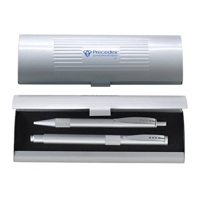 Metal Double Pen Set with Apollo-I Brass Ballpoint & Brass Rollerball