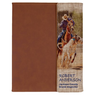 Burlap Portfolio with Notepad