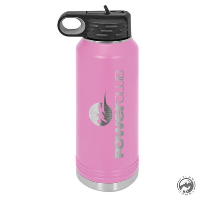 Powder Coated Light Purple Travel Water Bottle Includes Straw