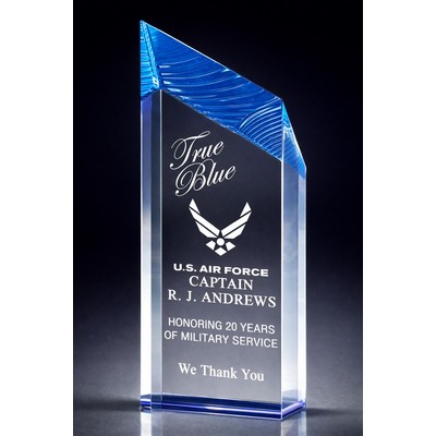 Glacier Tower Award, Blue, 10"H